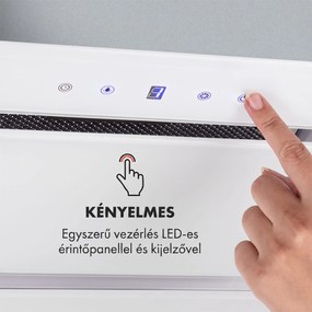 Klarstein Hektor, páraelszívó, beépíthető, 52 cm, 530 m³/ó elszívó teljesítmény, LED, érintőképernyős, üveg