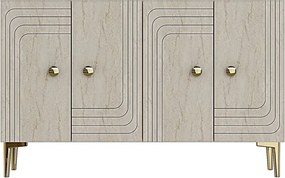 Lessi 120 - White, Travertine, Gold