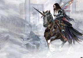 Fotótapéta Nő ló Alchemy Sárkány Misztika falfestmény 415 x 290