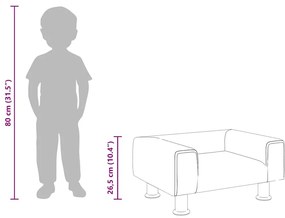 kék bársony gyerekkanapé 50 x 40 x 26,5 cm