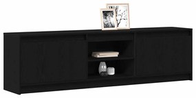 TV szekrény Fekete 182 x 34 x 50 cm Faanyag