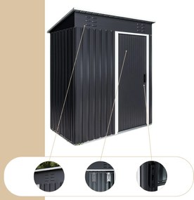 Kerti szerszámtároló ház M, 162x86x181 cm, antracit Jurhan