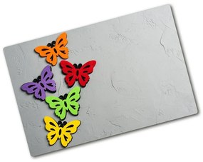 Üveg vágódeszka Színes pillangók pl-ko-80x52-f-128188702