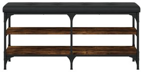 füstös tölgy színű szerelt fa cipőtároló pad 102 x 32 x 47 cm