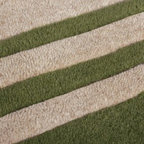 Zöld-natúr színű kézi szövésű gyapjú futószőnyeg 80x230 cm Lois Scallop – Flair Rugs