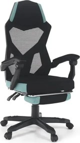 Irodai/gamer szék, fekete/neomint, teherbírás 150 kg, JORIK NEW