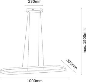 LED csillár kábelen CASHMERE LED/80W/230V 30x100 cm bézs