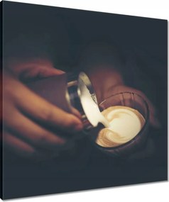 Vászonkép 60x60 Kávéscsésze latte art