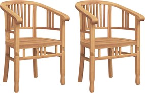 vidaXL Szék 2 pcs Barna 63 x 58 x 89 cm Tömör Teakfa