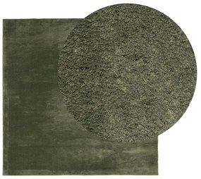 HUARTE erdőzöld rövid szálú puha és mosható szőnyeg 200x200 cm