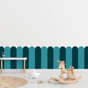 PIPPER. Textil öntapadó tapéta - Boltív - Kék-zöld színű Méret: 60cm, Szín: Kombináció