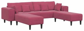 Bársony Kanapé párnával 3 pcs Bordó 208 cm Bársony