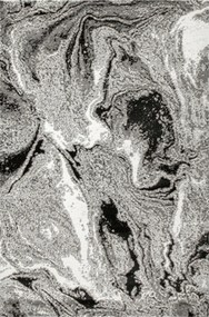 Fényes Szürke Fekete Ezüst Allora Szőnyeg Márvány Beton 120x170 cm