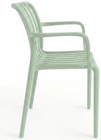 Műanyag szék TREGO karfával, zöld