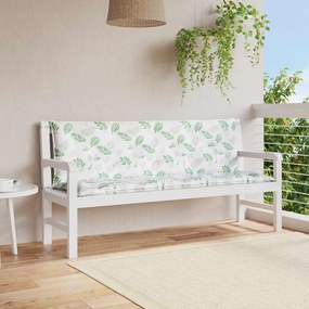 2 db levélmintás szövet kerti padpárna 150 x 50 x 7 cm