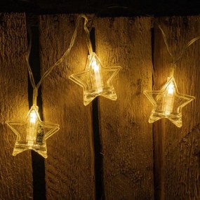 NEXOS Csillagos lánc 10 LED Meleg fehér