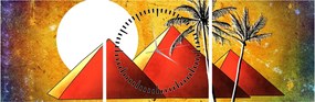 Festett egyiptomi piramisok képe (órával) (90x30 cm)