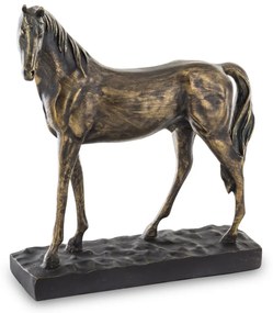 Dekorfigura Horse Műanyag Réz, Barna, Fekete 28x24x8,5cm