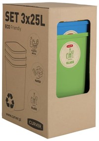 ECO 3 db-os szelektív hulladékgyűjtő szett, 25 l - Curver