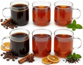 Poharak 6 Db Boroszilikát 330 ML Átlátszó Kávéhoz És Teához