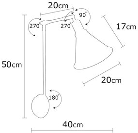 Bronzszínű fali lámpa Berceste – Opviq lights