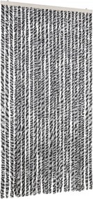 vidaXL szürke és fekete és fehér zsenília rovarfüggöny 100 x 200 cm