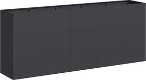 vidaXL ültetvény fekete 200x40x80 cm hidegen hengerelt acélból