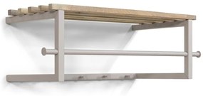 Világosszürke-natúr színű fém fali fogas polccal Marco – Spinder Design