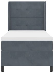 Boxspring Ágy Matrac Praktikus Szürke 100x200 cm Bársonyos