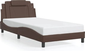 vidaXL barna műbőr ágykeret Viana matrac nélkül 100 x 200 cm