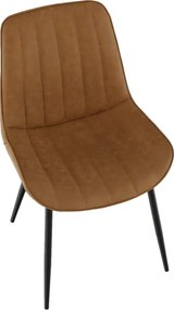 Szék, ekobőr barna camel/fekete, HAZAL