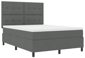 vidaXL Boxspring ágy matraccal sötétszürke 160x200 cm szövet