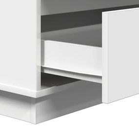 Éjjeli Szekrény LED Fénnyel Fehér 71x34,5x75 cm Műanyag Fa