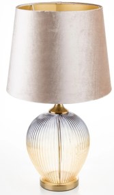 Lámpa búrával, fém, üveg, fehér–arany, 63×36×36 cm, 160 cm kábel