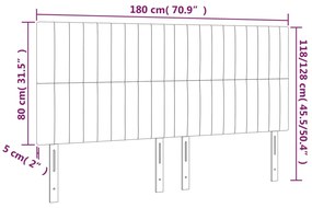 4 db sötétszürke szövet fejtámla 90x5x78/88 cm