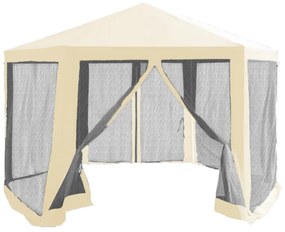 Kerti pavilon sátor, 3,9x2,5x3,9m, bézs/fekete, RINGE TYP 2+6 oldal
