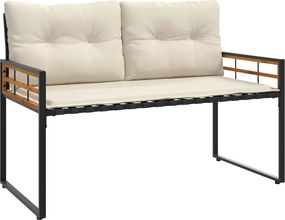 vidaXL Fa réteg pad párnával Egyszínű párnával Krém 114 x 55 x 77 cm