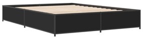 fekete szerelt fa és fém ágykeret 135 x 190 cm