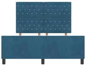 Sötétkék Bársony Ágykeret 140x200 cm