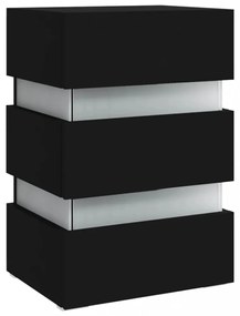 fekete szerelt fa LED-es éjjeliszekrény 45 x 35 x 67 cm