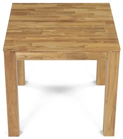 Jídelní stůl 80x80x75 cm, masiv dub bílý, povrchová úprava olejem, nohy 8x8 cm