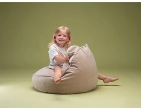 Bézs bársony gyerek babzsákfotel Bear – Wigiwama