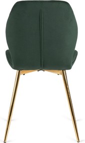 Szék zöld színben, bársony kárpittal. LUCKY