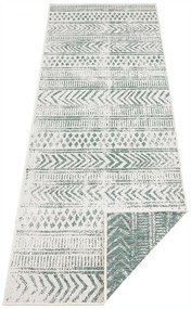 Biri zöld-krémszínű kültéri szőnyeg, 80 x 350 cm - NORTHRUGS