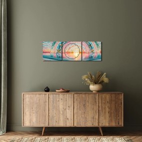 Kép – Naplemente mozaik (órával) (90x30 cm)