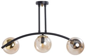 Sárga-fekete mennyezeti lámpa üveg búrával ø 15 cm Yay – Squid Lighting