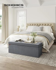 Összecsukható Puff Tárolópad 38 x 110 x 38 cm,  300 kg teherbírás, szürke