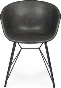Sötétszürke kárpitozott étkezőszék Warhol – Bizzotto