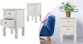 2 darabos éjjeliszekrény szett, fehér