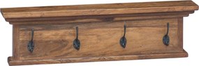 vidaXL Fali Kabáthorog Természetes 70 x 10 x 20 cm Tömör Teakfa